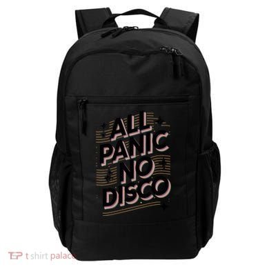 All Panic No Disco Funny Retro Quote Backpack