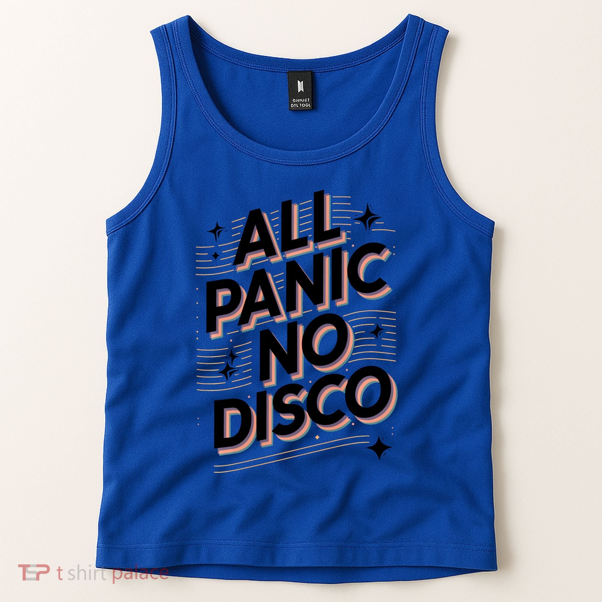All Panic No Disco Funny Retro Quote Tank Top