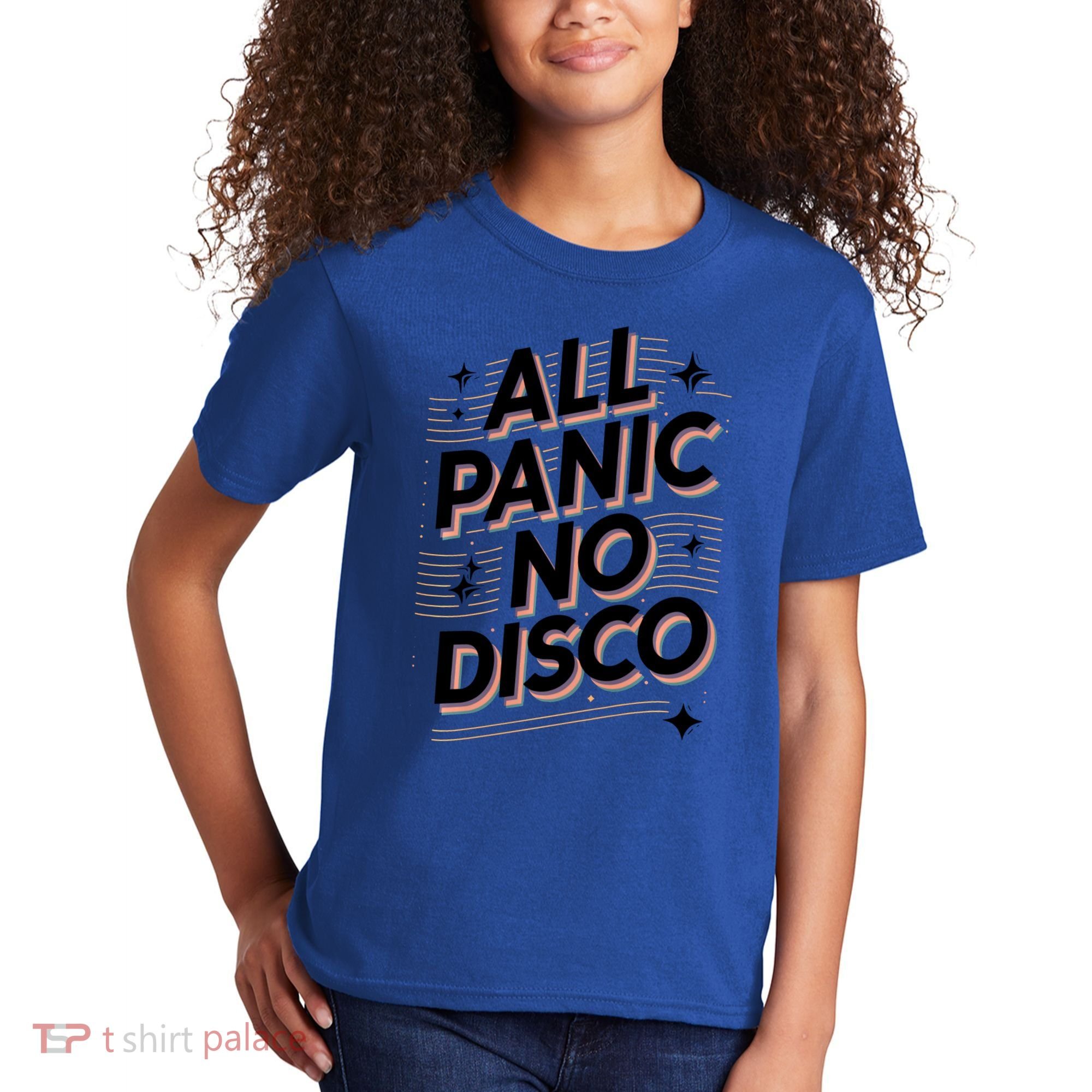 All Panic No Disco Funny Retro Quote Kids T-Shirt