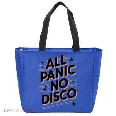 All Panic No Disco Funny Retro Quote Tote Bag