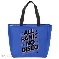 All Panic No Disco Funny Retro Quote Tote Bag thumb 0