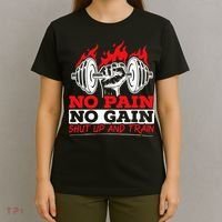 All Pain No Gains Gym Weightlifting Bodybuilding Fitness T-Shirt thumb 4