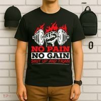 All Pain No Gains Gym Weightlifting Bodybuilding Fitness T-Shirt thumb 6