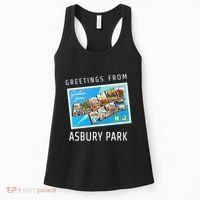 Asbury Park New Jersey Nj Travel Souvenir Gift Postcard Women's Tank Top thumb 0