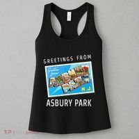 Asbury Park New Jersey Nj Travel Souvenir Gift Postcard Women's Tank Top thumb 3