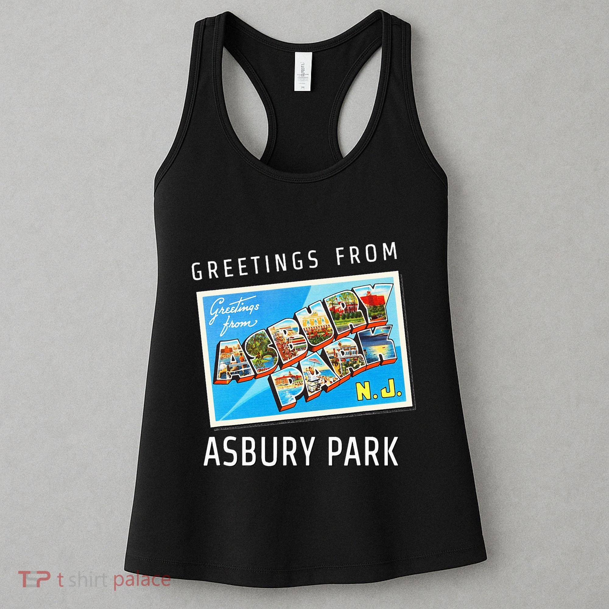 Asbury Park New Jersey Nj Travel Souvenir Gift Postcard Women's Tank Top