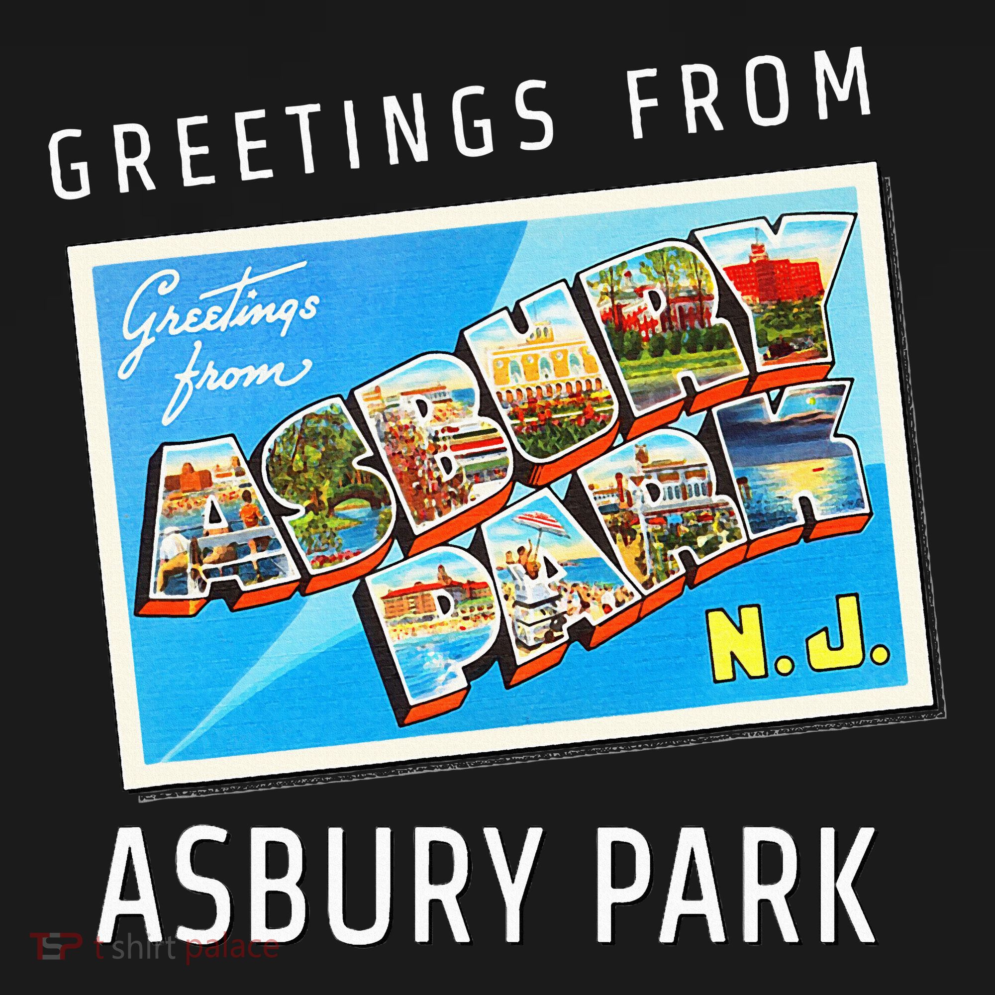 Asbury Park New Jersey Nj Travel Souvenir Gift Postcard Women's Tank Top