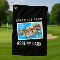 Asbury Park New Jersey Nj Travel Souvenir Gift Postcard Golf Towel thumb 1