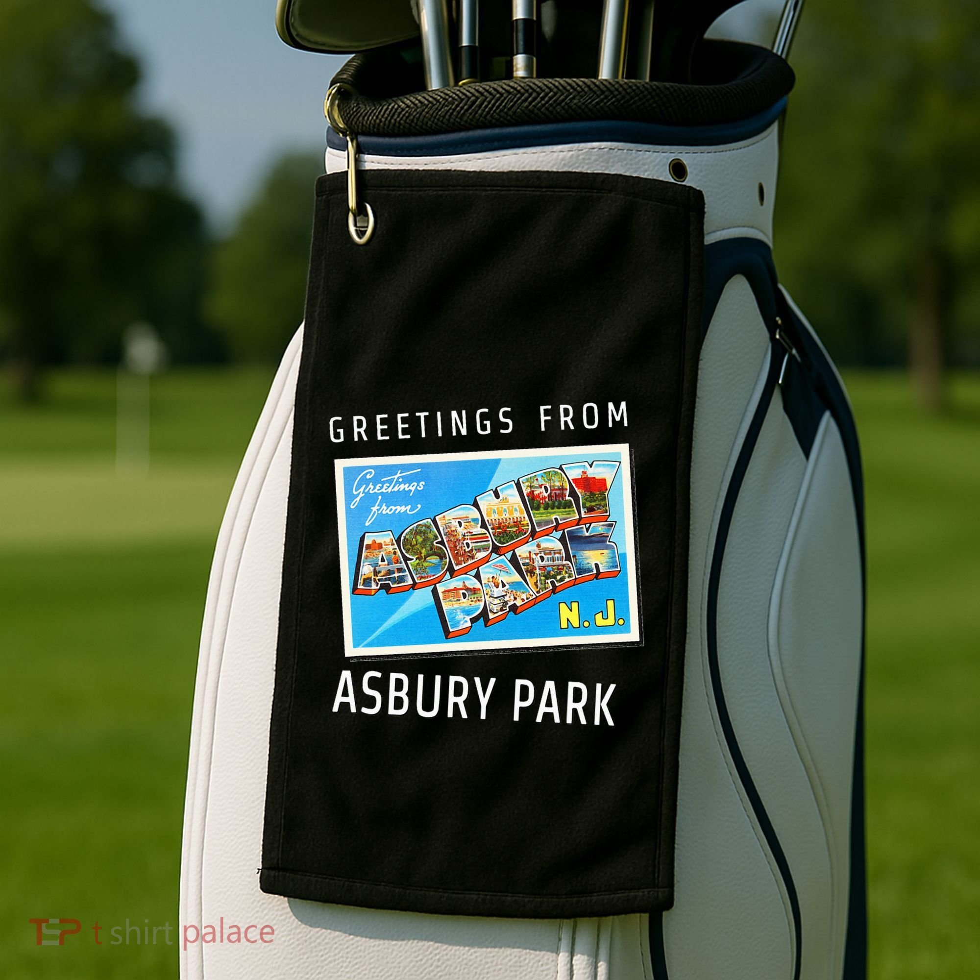Asbury Park New Jersey Nj Travel Souvenir Gift Postcard Golf Towel
