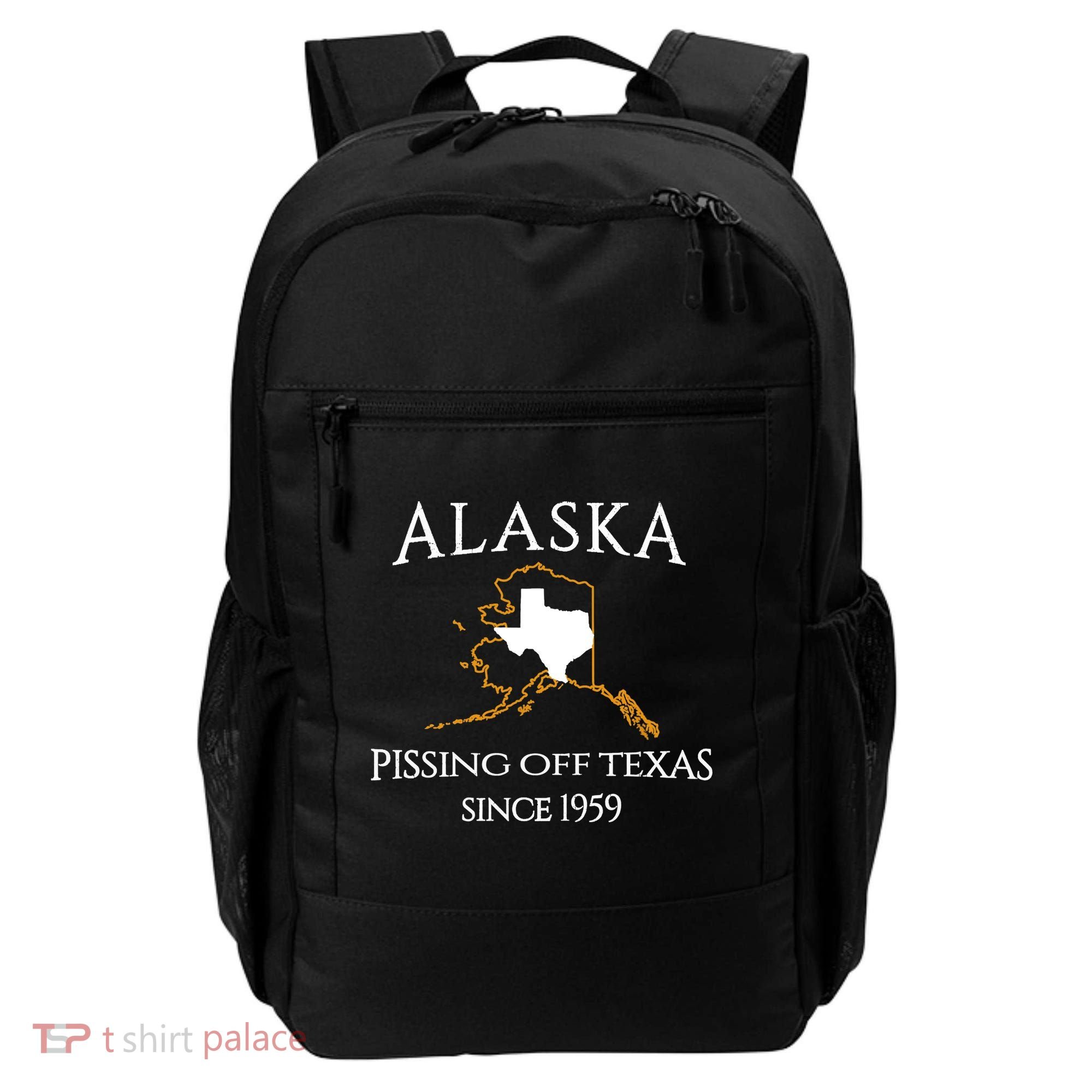 Alaska Pissing Off Texas Since 1959 Size State Backpack
