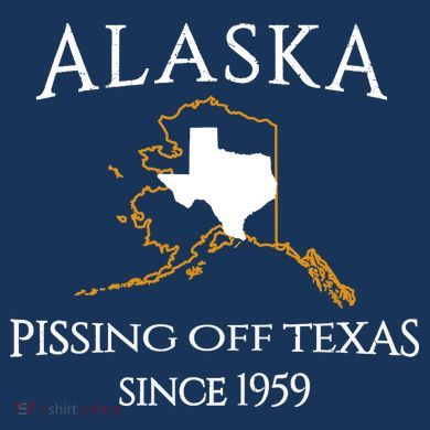Alaska Pissing Off Texas Since 1959 Size State T-Shirt
