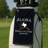 Alaska Pissing Off Texas Since 1959 Size State Golf Towel thumb 2
