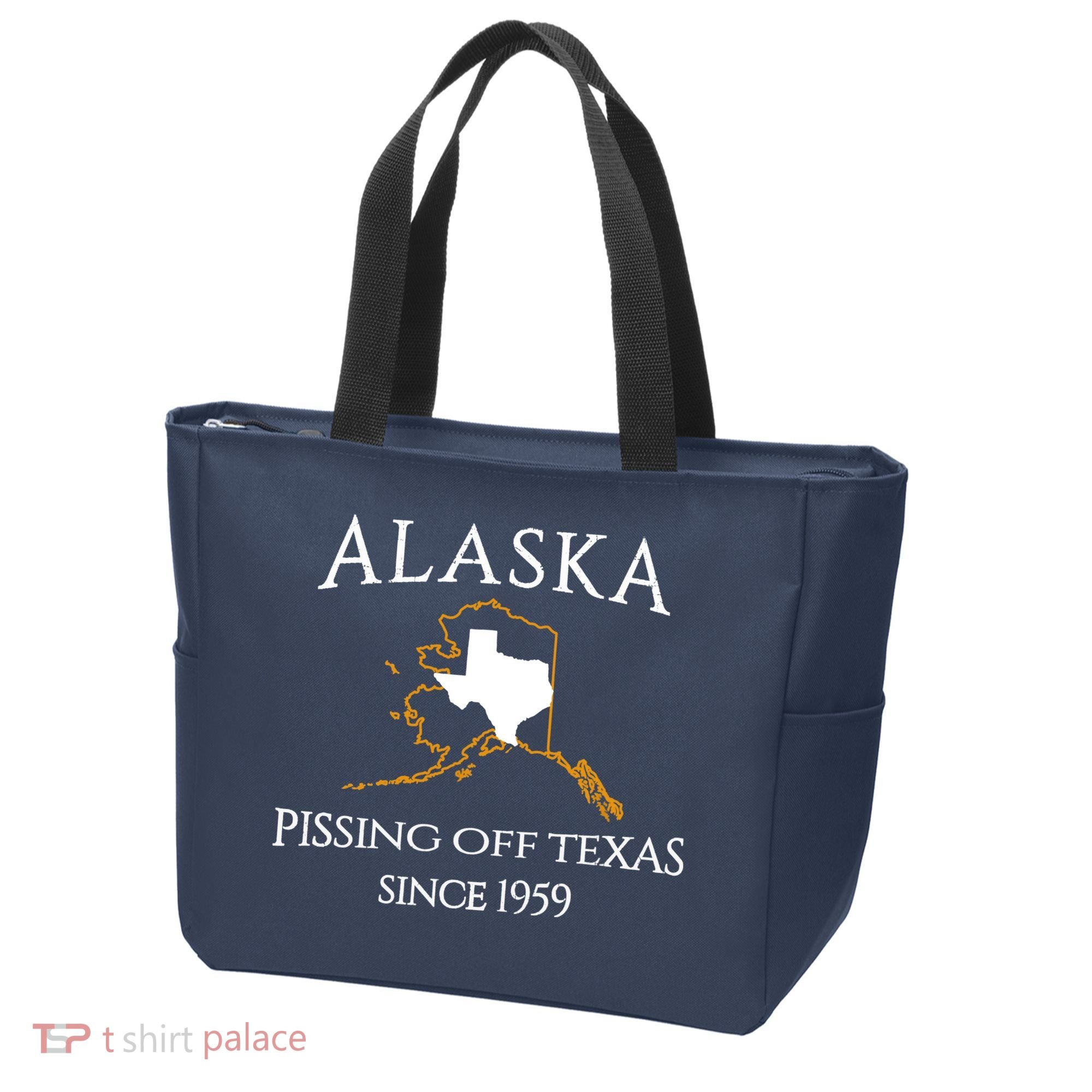Alaska Pissing Off Texas Since 1959 Size State Tote Bag