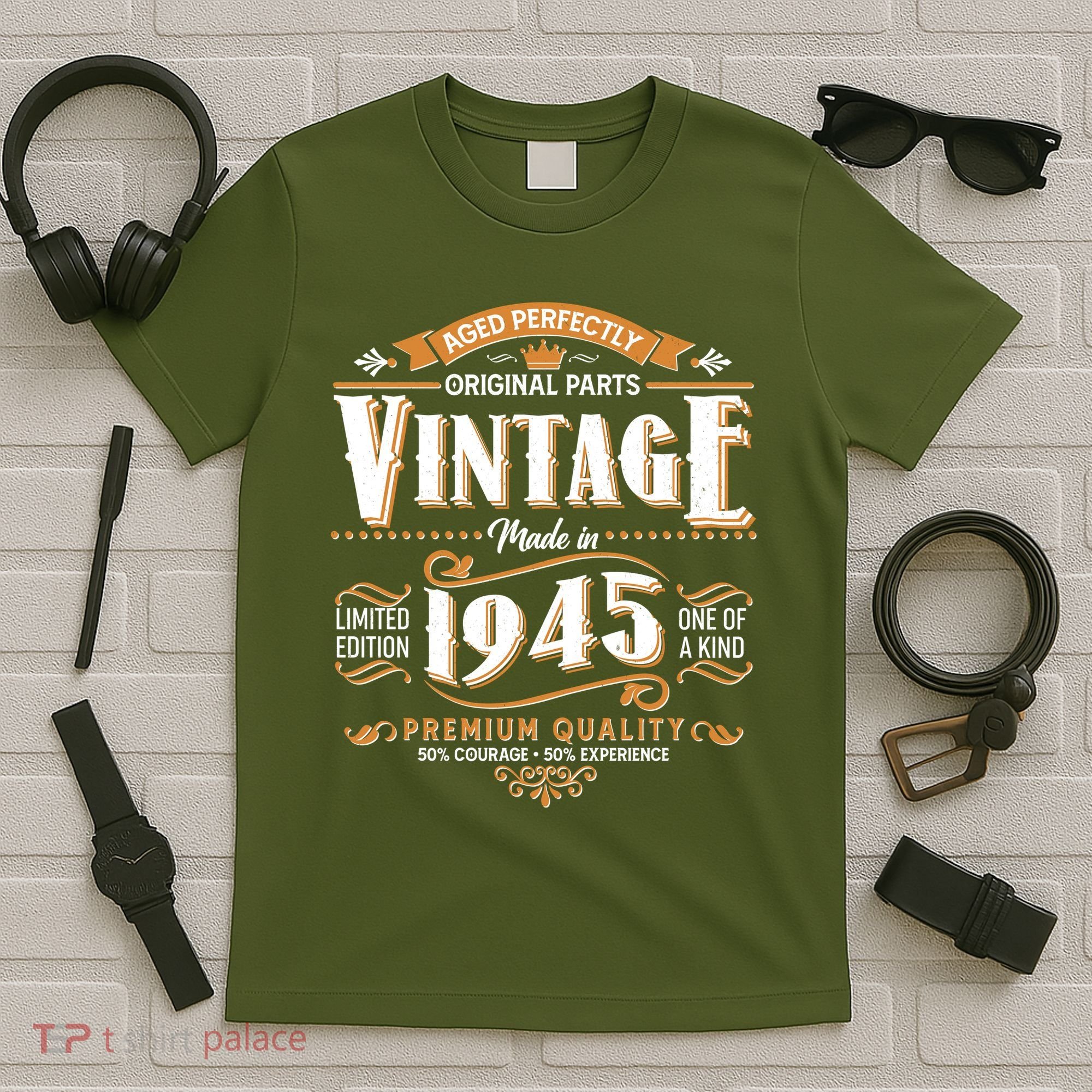 Aged Perfectly Original Parts Vintage Made In 1945 80th Birthday T-Shirt