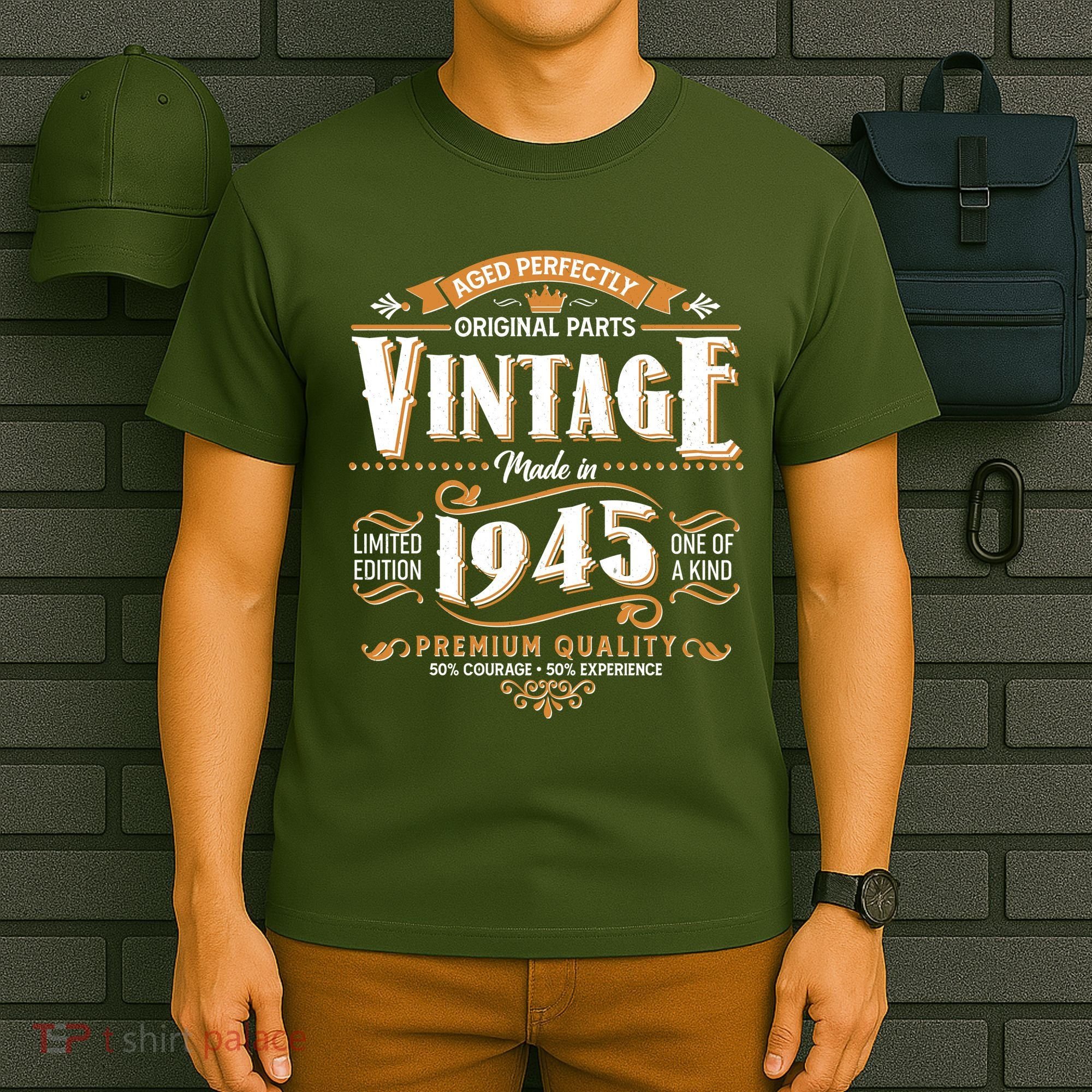 Aged Perfectly Original Parts Vintage Made In 1945 80th Birthday T-Shirt