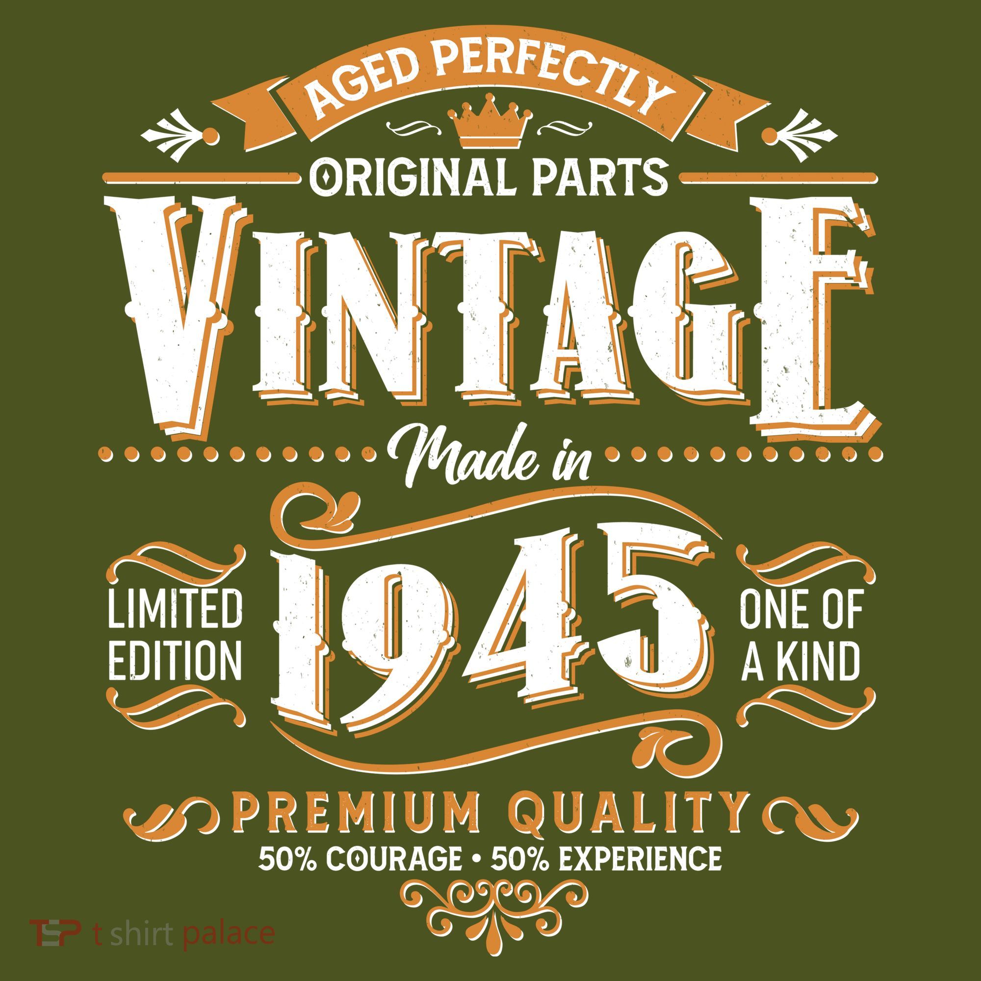 Aged Perfectly Original Parts Vintage Made In 1945 80th Birthday T-Shirt