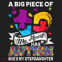 A Piece Of My Heart Has Autism My Stepdaughter Funny Gift Beanie thumb 2