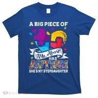 A Piece Of My Heart Has Autism My Stepdaughter Funny Gift T-Shirt thumb 0