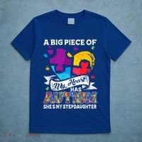 A Piece Of My Heart Has Autism My Stepdaughter Funny Gift T-Shirt thumb 5