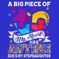 A Piece Of My Heart Has Autism My Stepdaughter Funny Gift T-Shirt thumb 7