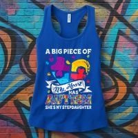 A Piece Of My Heart Has Autism My Stepdaughter Funny Gift Women's Tank Top thumb 3