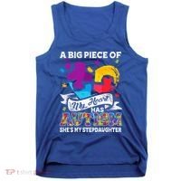 A Piece Of My Heart Has Autism My Stepdaughter Funny Gift Tank Top thumb 0