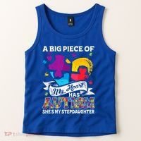 A Piece Of My Heart Has Autism My Stepdaughter Funny Gift Tank Top thumb 2