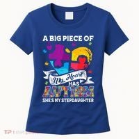 A Piece Of My Heart Has Autism My Stepdaughter Funny Gift Women's T-Shirt thumb 0