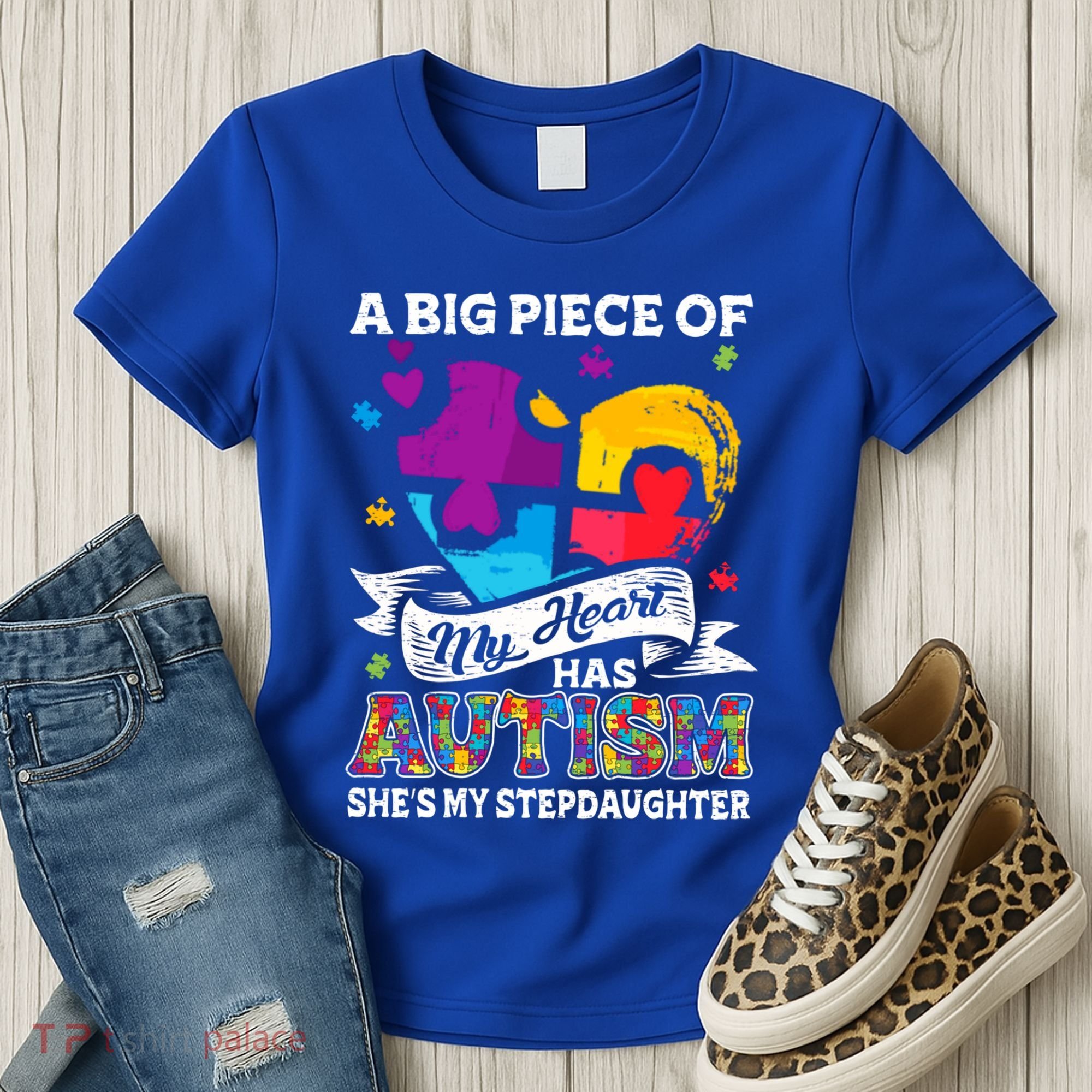 A Piece Of My Heart Has Autism My Stepdaughter Funny Gift Women's T-Shirt