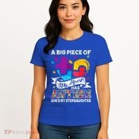 A Piece Of My Heart Has Autism My Stepdaughter Funny Gift Women's T-Shirt thumb 4