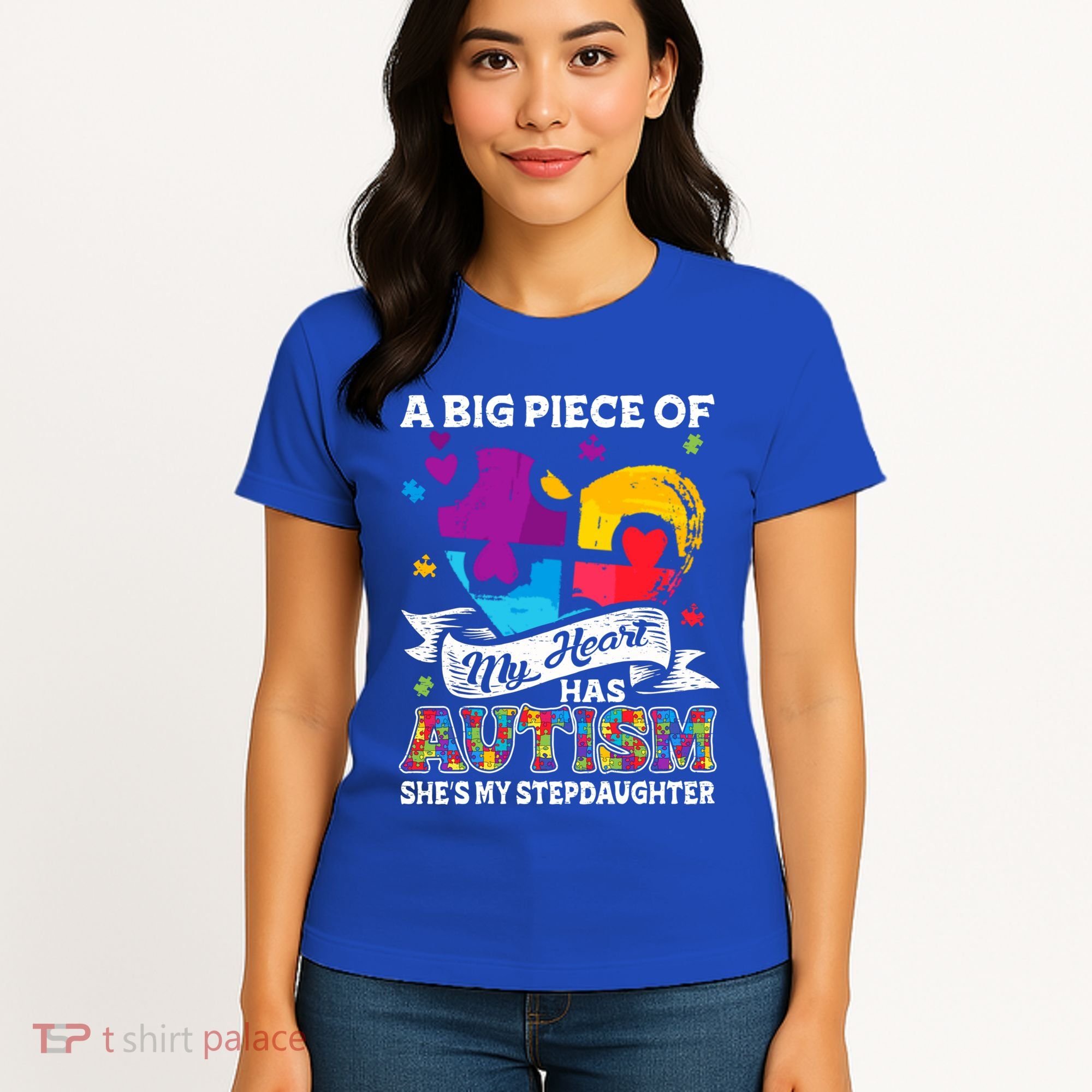 A Piece Of My Heart Has Autism My Stepdaughter Funny Gift Women's T-Shirt