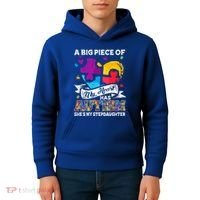 A Piece Of My Heart Has Autism My Stepdaughter Funny Gift Kids Hoodie thumb 4