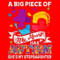 A Piece Of My Heart Has Autism My Stepdaughter Funny Gift Santa Hat thumb 1