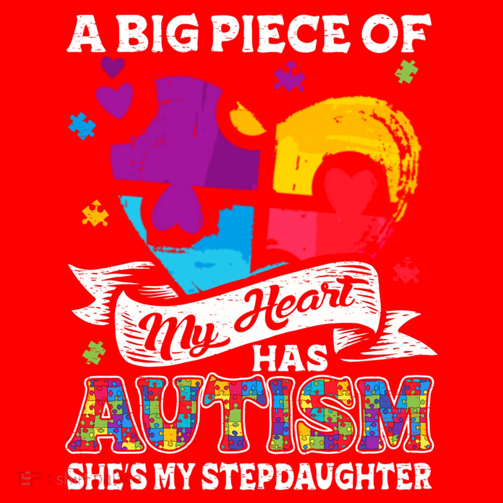 A Piece Of My Heart Has Autism My Stepdaughter Funny Gift Santa Hat