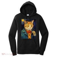 A Painting Of A Cat Smoking Cigarette Cat Art Funny Women's Hoodie thumb 0