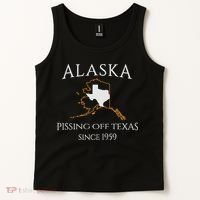 Alaska Pissing Off Texas Since 1959 Size State Tank Top thumb 2
