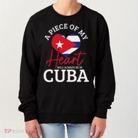 A Peace Of My Heart Will Always In Cuba Cuban Flag Pride Women's Sweatshirt thumb 0