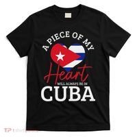 A Peace Of My Heart Will Always In Cuba Cuban Flag Pride T-Shirt thumb 0