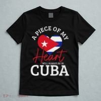 A Peace Of My Heart Will Always In Cuba Cuban Flag Pride T-Shirt thumb 5