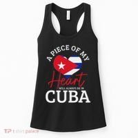 A Peace Of My Heart Will Always In Cuba Cuban Flag Pride Women's Tank Top thumb 0