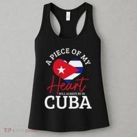 A Peace Of My Heart Will Always In Cuba Cuban Flag Pride Women's Tank Top thumb 3