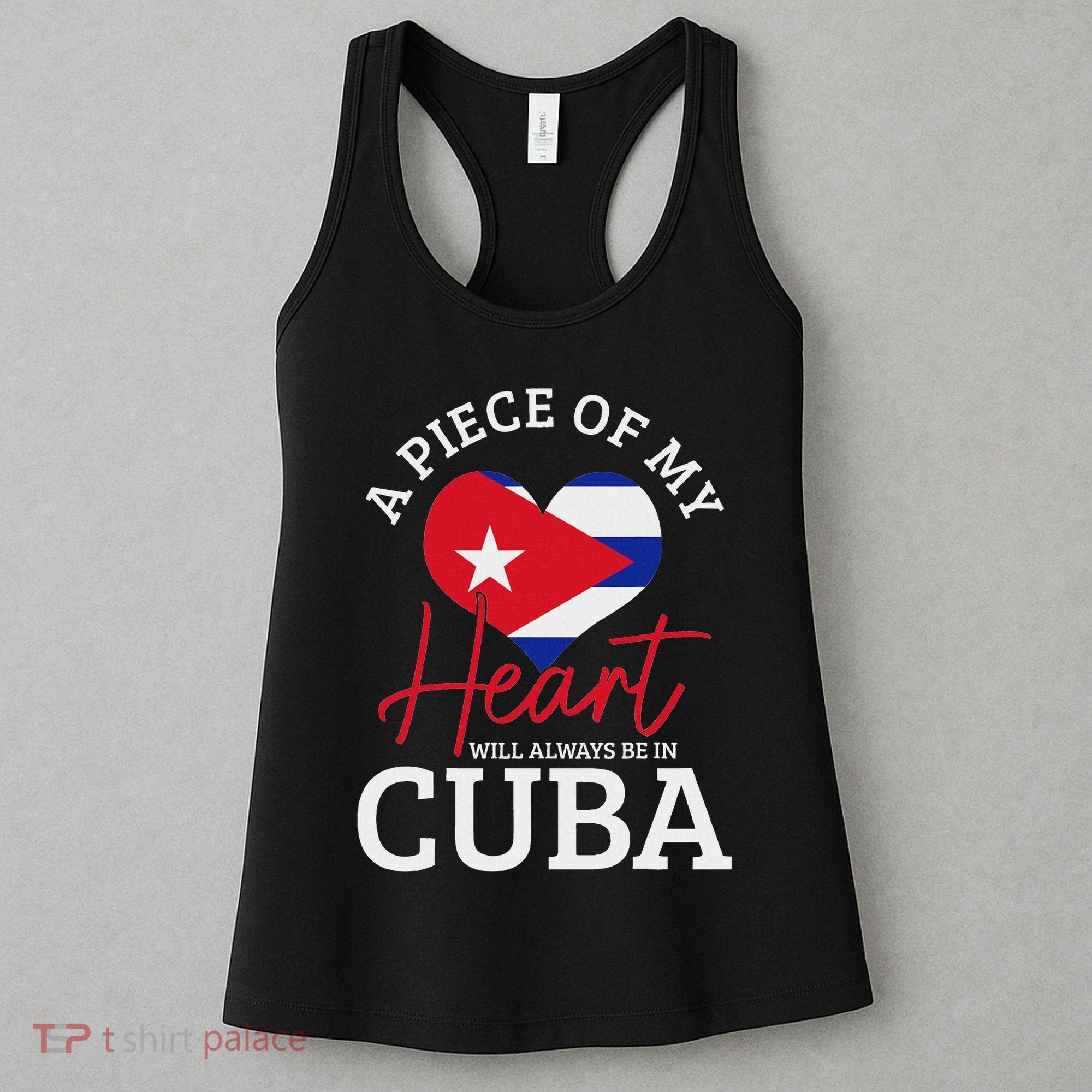 A Peace Of My Heart Will Always In Cuba Cuban Flag Pride Women's Tank Top