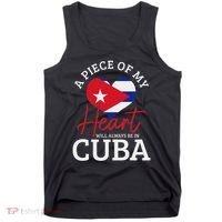 A Peace Of My Heart Will Always In Cuba Cuban Flag Pride Tank Top thumb 0