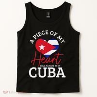 A Peace Of My Heart Will Always In Cuba Cuban Flag Pride Tank Top thumb 2
