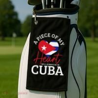 A Peace Of My Heart Will Always In Cuba Cuban Flag Pride Golf Towel thumb 2