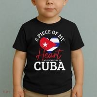 A Peace Of My Heart Will Always In Cuba Cuban Flag Pride Toddler T-Shirt thumb 2