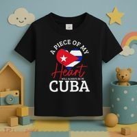 A Peace Of My Heart Will Always In Cuba Cuban Flag Pride Toddler T-Shirt thumb 3