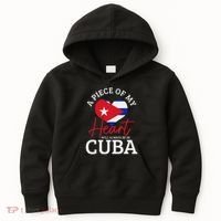 A Peace Of My Heart Will Always In Cuba Cuban Flag Pride Kids Hoodie thumb 0