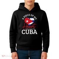 A Peace Of My Heart Will Always In Cuba Cuban Flag Pride Kids Hoodie thumb 4