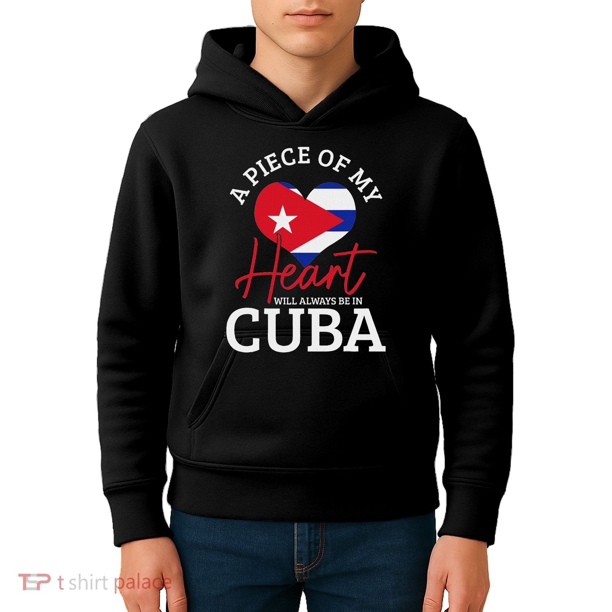 A Peace Of My Heart Will Always In Cuba Cuban Flag Pride Kids Hoodie